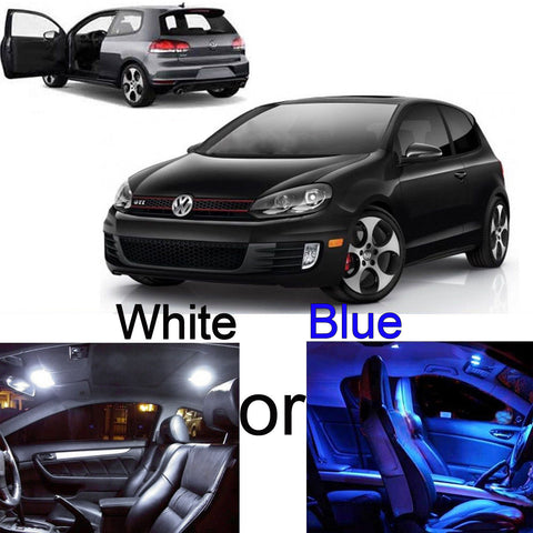 2009 - 2013 Volkswagen MK6 Golf GTi 5 x LED SMD Interior Lights Package Kit White \ Blue