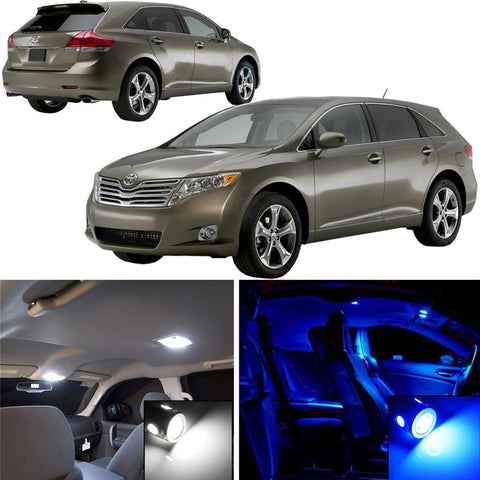 8x-Light SMD Full LED Interior Lights Package Kit 2009 - 2014 Toyota Venza [White\ Blue]