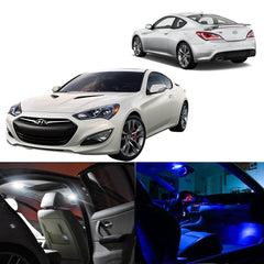 2010-2015 Hyundai Genesis Coupe 6x Interior LED Lights Package Kit White\ Blue