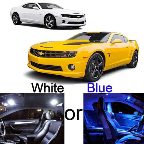 For 2010 - 2017 Chevy Camaro 4-Light LED Full Interior Lights Package Kit [White\ Blue]