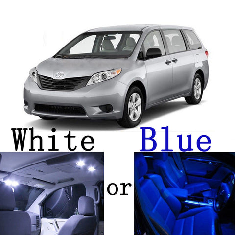 11x LED Full Interior Lights Package Kit For Toyota Sienna LE SE XLE 2011 and up [White\ Blue]