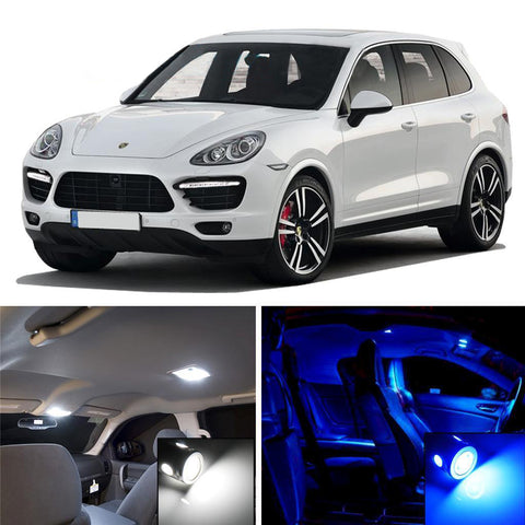 11 x LED SMD Interior Lights Package Kit for 2011 and up Porsche Cayenne White \ Blue