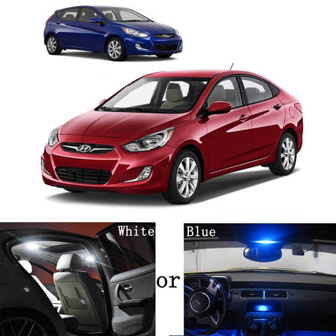 2012 - 2014 3 x-Light SMD LED Hyundai Accent Interior Lights Package Kit White\ Blue