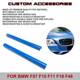 Front Grille Insert Trims Stripes, Front Center Kidney Grilles Trim Compatible with BMW 5 X1 X2 Series F07 F10 F11 F48 F39 (Blue)