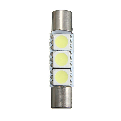 4pcs Xenon White / Ice Blue3-SMD 6641 Fuse LED Replacement Bulbs For Visor Vanity Mirror Lights Package Fit