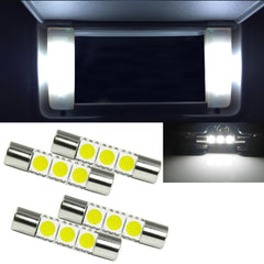 4pcs Xenon White / Ice Blue3-SMD 6641 Fuse LED Replacement Bulbs For Visor Vanity Mirror Lights Package Fit