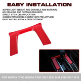 Glossy Red Gear Shift Box Overlay Frame Molding For Honda Civic 10th 2016-2021