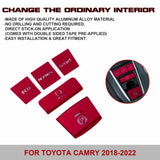 5x Race Red Aluminum Alloy Gear Shift Switch Cover Trim For Toyota Camry 2018-22