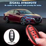 Soft TPU Leather Smart Key Fob Cover Full Protective Red For Nissan Murano Rogue