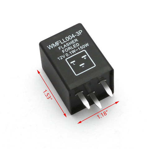 3-Pin EP28 12V Electronic LED Flasher Relay Fix Turn Signal Lamp Bulbs Blinker Hyper Flash Issue,Black