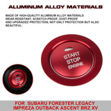 Glossy Red Aluminum Metal Engine Start Button Trim For Subaru Forester Outback