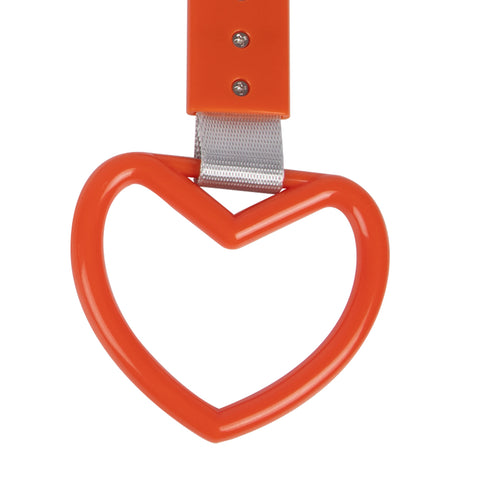 Orange Tsurikawa Handle Ring Heart Shaped Japanese Car Warning Loop Decoration