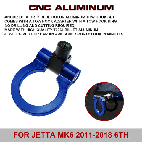 Blue CNC Aluminum Sporty Racing Style Tow Hook For Volkswagen VW Jetta 2015-18