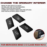Black Door Lock Unlock Switch Cover Trim For Mercedes Benz C E Class W204 W212