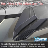 Set Carbon Fiber Style Exterior Front Window A-Pillar Rear Window C-Pillar Rear Spoiler Window Pillar Rear Side Window Louvers Accessories Cover Trim Combo Kit, Compatible with Toyota Rav4 2019-2024