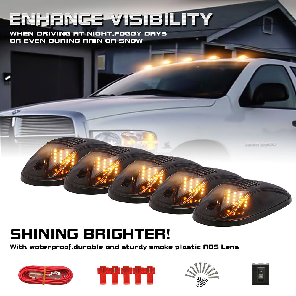 Buy LEDVILLAGE 5x Smoked Lens Amber 17 LED Cab Marker Running Torpedo