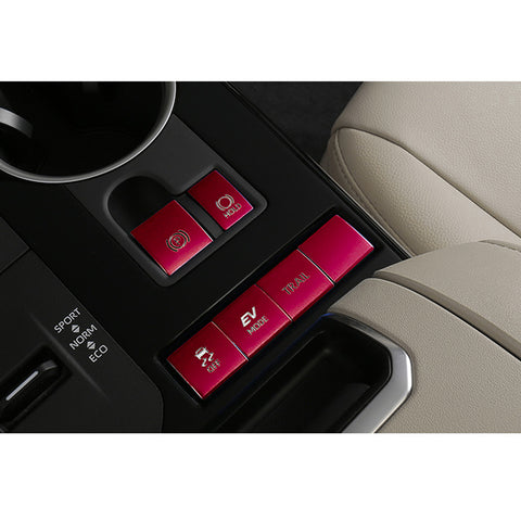 Red Aluminum Electronic Handbrake Button Cover Trim For Toyota Highlander 2020+