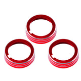 3pcs Aluminum AC Climate Control Ring Air Condition Knob Cover Trim for Volkswagen MK7 Golf GTI, Red