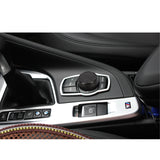 Console Multimedia Knob Switch Button Cover Trim Compatible with BMW 2 3 4 5 7 X3 X4 X5 X6 5-Button iDrive（Black）