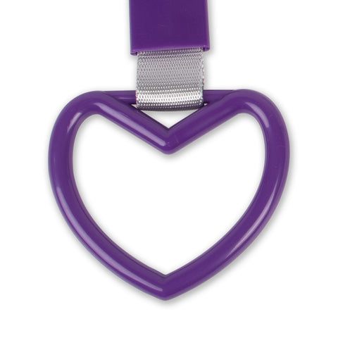 Purple Tsurikawa Handle Ring Heart Shaped Japanese Car Warning Loop Decoration
