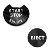 Real Carbon Fiber Engine + Black Cigarette Eject Button Trim For Nissan Infiniti