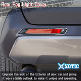 Set Carbon Fiber Style Exterior Rear Fog Light Tail Light Trunk Lid Accessories Cover Trim Combo Kit, Compatible with Toyota Rav4 2019-2024