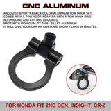 Front Bumper Black JDM Track Racing Style Tow Hook For Honda Fit Insight CRZ