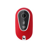 Red TPU w/Leather Texture Full Protect Remote Key Fob w/Keychain For Mercedes S-Class 2020+