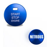 Blue Alloy Engine Start + Cigarette Lighter NITROUS Button Trim For Mazda 3 CX-3