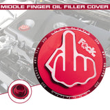 Red Alloy Middle Finger Fuel Tank Gas Box Cap Cover For Toyota Camry RAV4 C-HR