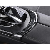Center Console Armrest Storage Box Release Button Switch Panel Cover Trim, Carbon Fiber Pattern, Compatible with Mercedes Benz C Class W205 2015-2021, GLC Class W253 2016-2021