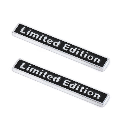 2x Limited Edition Emblem Metal Badge Sticker for Side Fender Trunk Compatible with Audi A4 A6 Q5 Q7 (2.5" x 0.4" BLACK)