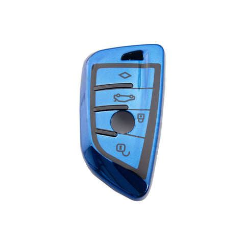 For BMW X1 X5 X6 5 7 Series Smart Key Fob Case Full Covered - Metallic Blue