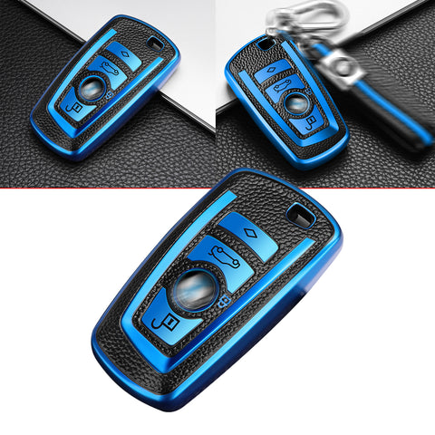 Blue Full Cover Smart Key Fob Exact Fit Cover For BMW F20 F21 F22 F25 F30 F31