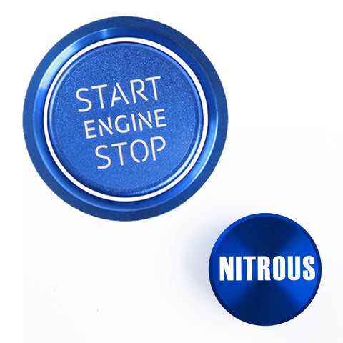 Blue Aluminum Engine Start + Cigarette Lighter NITROUS Button Trim For Audi A4