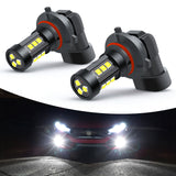 2Pcs Super Bright 6000K Xenon White H10 9145 9045 LED Driving Fog Light Bulbs