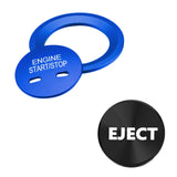 Blue Engine Start + Black Cigarette Lighter Eject Button Cover For Chevrolet GMC