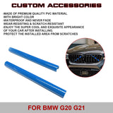 Front Grille Insert Trims Stripes, Front Center Kidney Grilles Trim Compatible with BMW 3 Series G20 G21 2020-2022 (Blue)