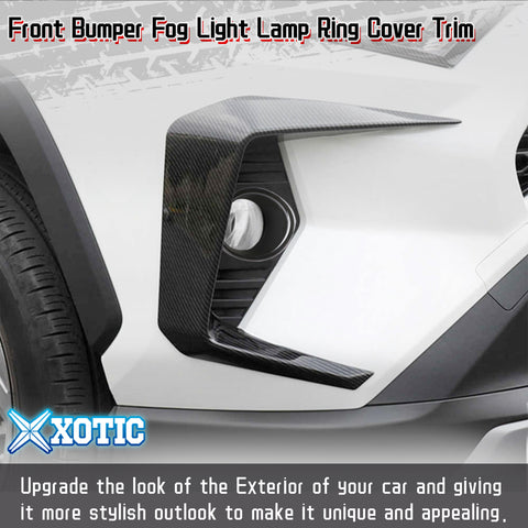 Front Fog Light Ring Protector Frame Cover Trim Compatible with Toyota RAV4 2019-2024, Glossy Black