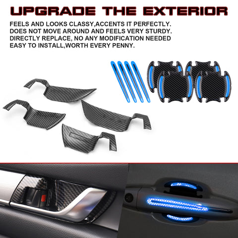 Set Inner + Exterior Door Handle Bowl Trim For Honda Accord 10th Gen 2018-2022