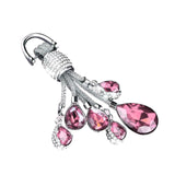 Blue / Pink / Red Universal Fit Car Key Chain Ring, Water-drop Shining Crystal Jewelry Keychain Bling Diamond Key Holder Ring, Cute Decoration Accessories