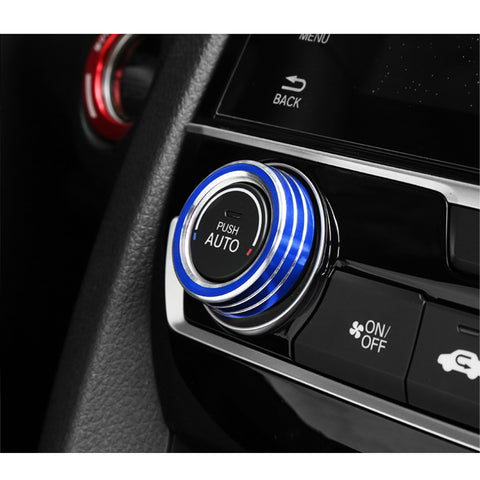 For Honda Civic 10th Gen 2016-21 Blue Air Condition Switch Ring Decoration Cover