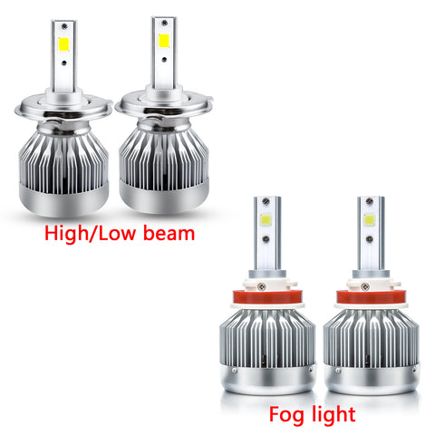 LED Headlight High Low Beam Fog Light Bulbs White 6000K for Toyota Tacoma 2012-2015, Extremely Super Bright LED Headlight Fog Lamp Combo Ki