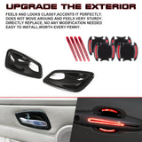 Inner + Exterior Red Door Handle Bowl Cover Trim For BMW E92 E93 335i M3 Coupe