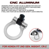 Front Bumper Silver JDM Track Racing Style Tow Hook For Honda Fit Insight CRZ