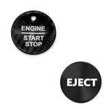 Set Real Carbon Fiber Engine + Black Cigarette Eject Button Trim For Ford Raptor