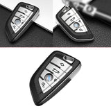 For BMW X1 X3 X5 X6 X7 5 7 Series Silver TPU Leather Key Shell Fob Case Cover