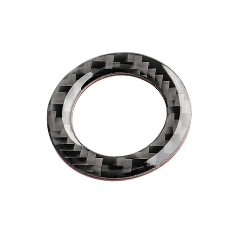 Carbon Fiber Style Engine Start Stop Push Button Ring Cover Ignition Switch Button Cap Trim for Infiniti Q50 Q60 2014-2019