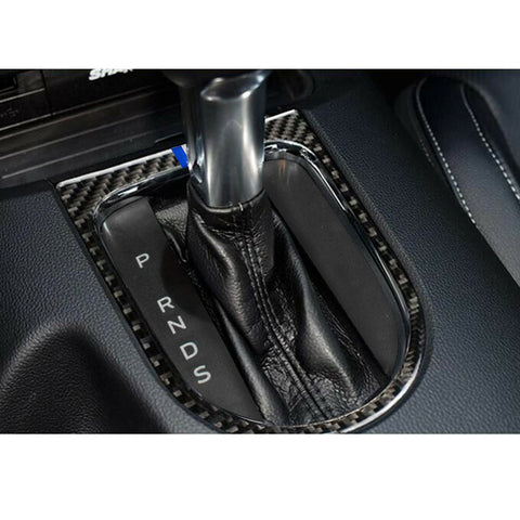 Real Carbon Fiber 3-Color Bar Gear Shift Panel Decals For Ford Mustang 2015-up