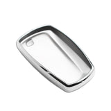 For BMW Key Fob Cover, Smart Remote Key Shell Case Holder Protector Compatible With BMW 1 3 4 5 6 X3 M6 GT3 GT5 Series, Silver